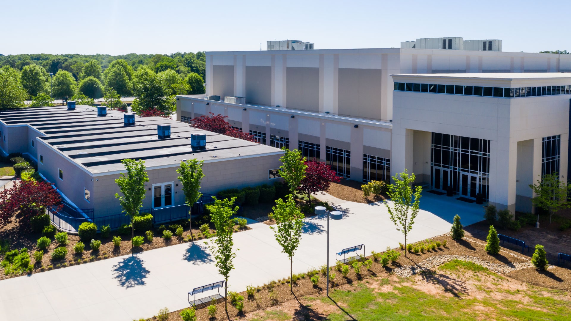 The entrance of the Brookwood Church office building